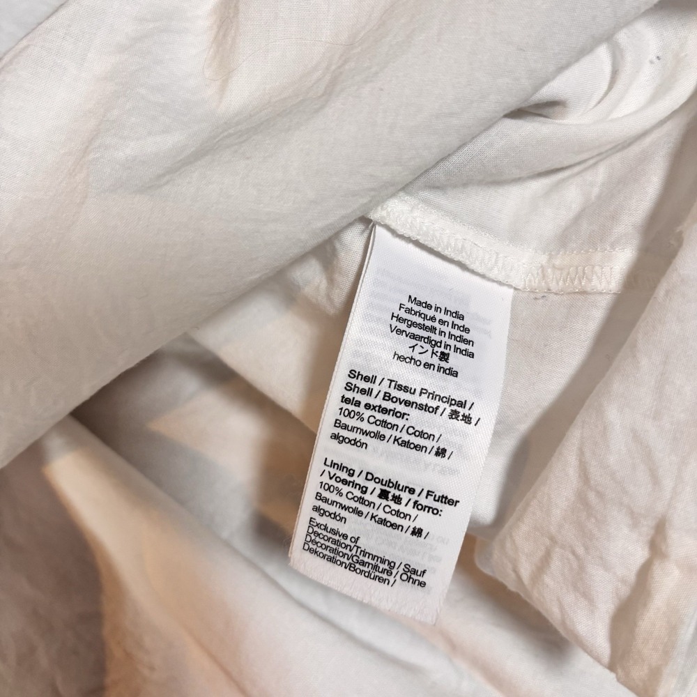 Madewell Maxi Skirt Womens Small Cottage Boho Smocked Waist Pockets Cotton White - Picture 9 of 9